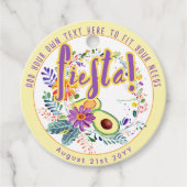 FIESTA Avocado Folkart Bloemen Aangepast Bedankjes Labels (Voorkant)