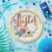 FIESTA Avocado Folkart Bloemen Aangepast Papieren Bordje (Feest)