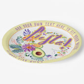 FIESTA Avocado Folkart Bloemen Aangepast Papieren Bordje (Gekanteld)