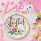 FIESTA Avocado Folkart Bloemen Aangepast Papieren Bordje (Feest)