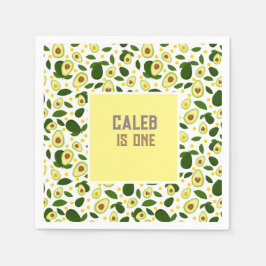 Fiesta Avocado Holy Guacamole 1e verjaardagsfeestj Servet