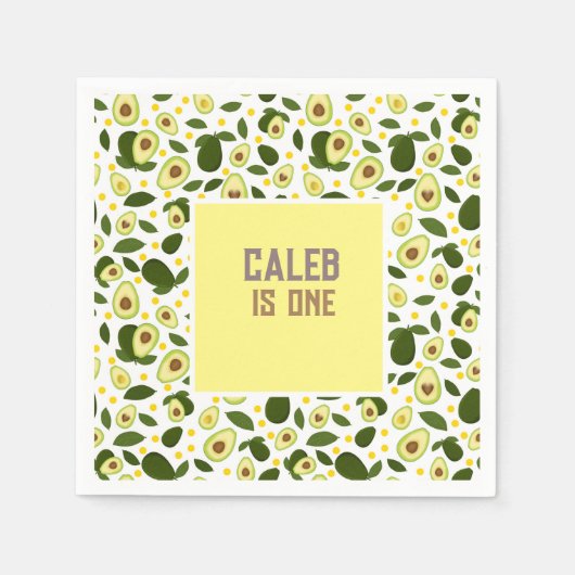 Fiesta Avocado Holy Guacamole 1e verjaardagsfeestj Servet (Voorkant)