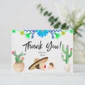 Fiesta Baby Muchacho Baby shower Dank u kaart (Staand voorkant)