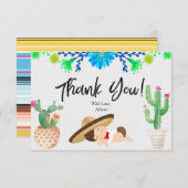 Fiesta Baby Muchacho Baby shower Dank u kaart (Voorkant / Achterkant)