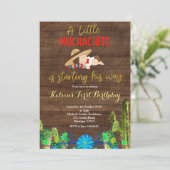 Fiesta Baby Muchacho First Birthday Invitation Kaart (Staand voorkant)