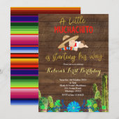 Fiesta Baby Muchacho First Birthday Invitation Kaart (Voorkant / Achterkant)