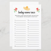 Fiesta Baby Naam Race Game (Voorkant / Achterkant)