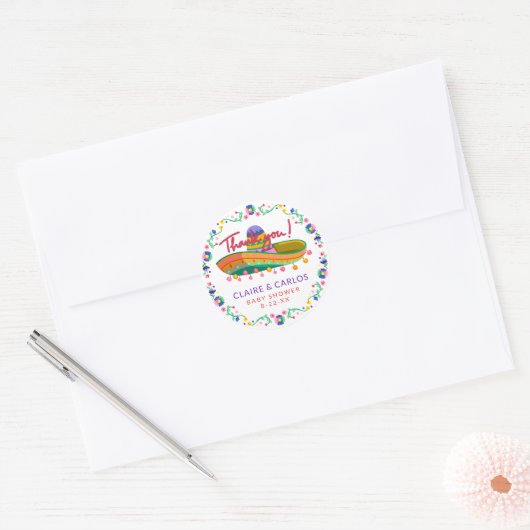 Fiesta Baby Shower Bedank Sticker – Whimsical S (Envelop)