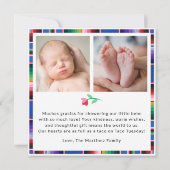 Fiesta Baby shower bedankkaart – kleurrijke Sombr (Achterkant)