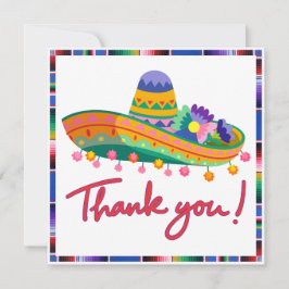 Fiesta Baby shower bedankkaart – kleurrijke Sombr