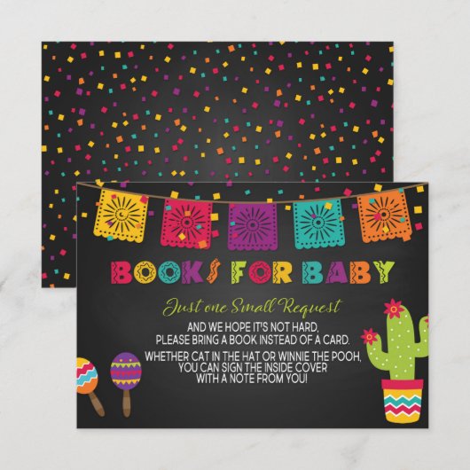 Fiesta Baby shower Book Insert Informatiekaartje (Voorkant / Achterkant)