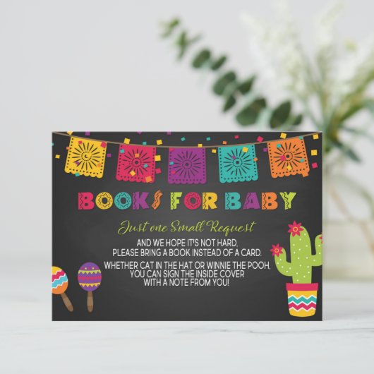 Fiesta Baby shower Book Insert Informatiekaartje (Staand voorkant)