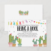 Fiesta Baby shower Cactus Breng een boekenbehuizin Informatiekaartje (Voorkant / Achterkant)