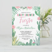 Fiesta baby shower cactus cinco de mayo kaart (Staand voorkant)
