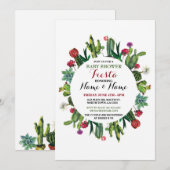 Fiesta Baby shower Cactus Girl Boy Mexican Invite Kaart (Voorkant / Achterkant)