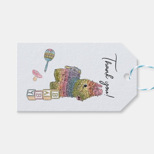 Fiesta Baby shower Cadeaulabel (Voorkant (Horizontaal))