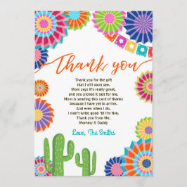 Fiesta Baby shower Dank je wel Mexicaanse cactus Bedankkaart