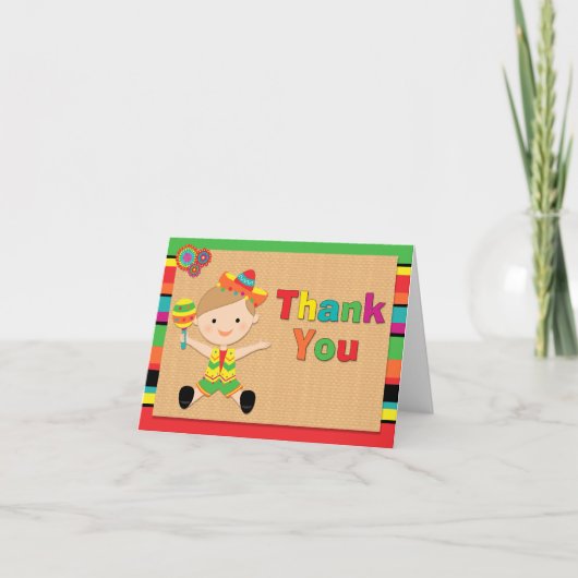 Fiesta Baby shower Dank u kaart (Voorkant)