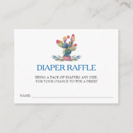 Fiesta Baby shower Diaper Raffle Ticket Informatiekaartje