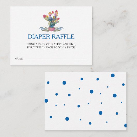 Fiesta Baby shower Diaper Raffle Ticket Informatiekaartje (Voorkant / Achterkant)