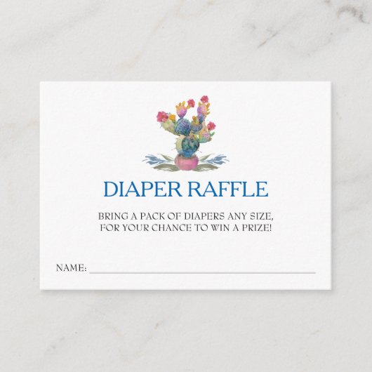 Fiesta Baby shower Diaper Raffle Ticket Informatiekaartje (Voorkant)