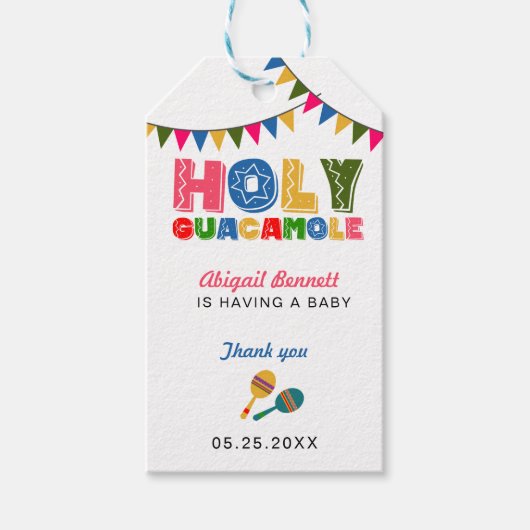 Fiesta Baby shower heilige guacamole bedankt Cadeaulabel (Voorkant)