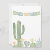 Fiesta Baby shower Invitation, Cactus Baby shower Kaart (Achterkant)