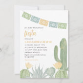 Fiesta Baby shower Invitation, Cactus Baby shower Kaart (Voorkant)