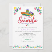 Fiesta Baby shower Invitation – Floral Sombrero Ta Kaart (Voorkant)