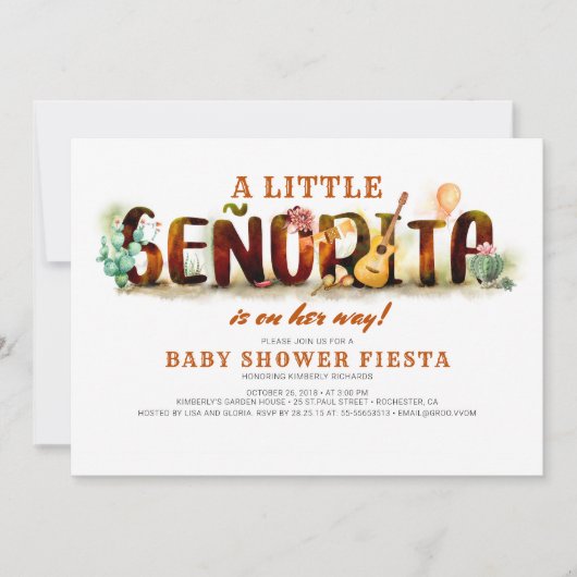 Fiesta Baby shower Invitation Mexican Fun Kaart (Voorkant)