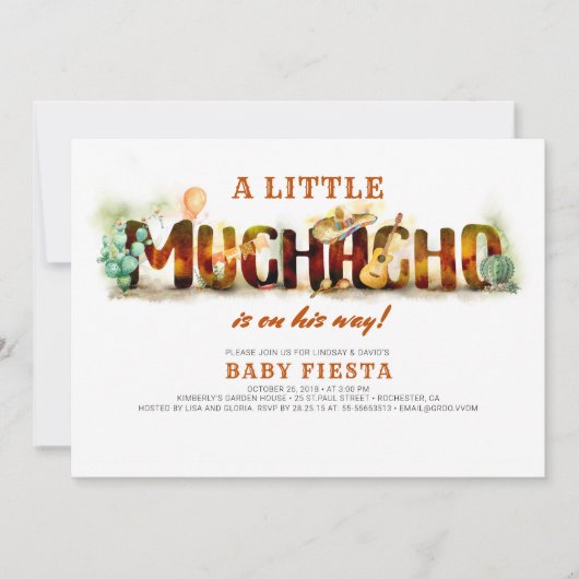 Fiesta Baby shower Invitation Mexican Fun Kaart (Voorkant)