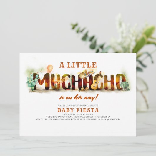 Fiesta Baby shower Invitation Mexican Fun Kaart (Staand voorkant)