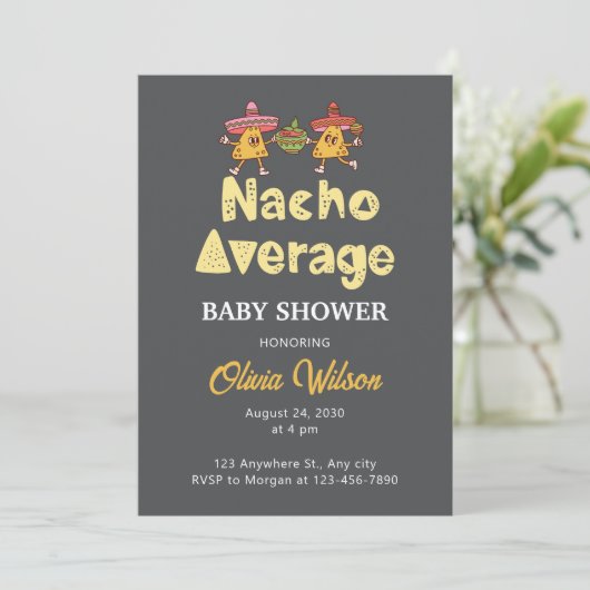 Fiesta Baby shower Invitation Nacho Gemiddelde Sho Kaart (Staand voorkant)