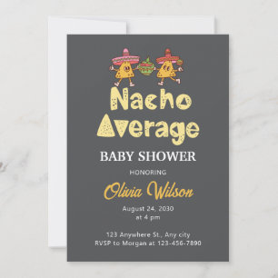 Fiesta Baby shower Invitation Nacho Gemiddelde Sho Kaart