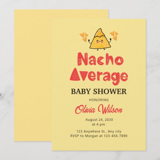 Fiesta Baby shower Invitation Nacho Gemiddelde Sho Kaart (Voorkant / Achterkant)
