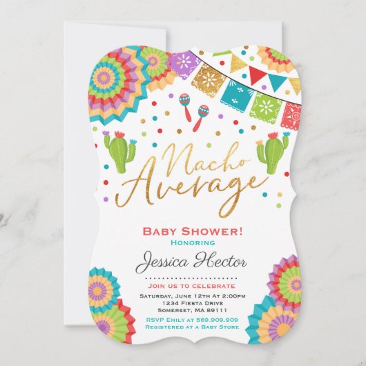 Fiesta Baby shower Invitation Nacho Gemiddelde Sho Kaart (Voorkant)
