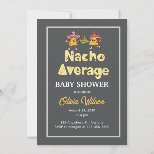 Fiesta Baby shower Invitation Nacho Gemiddelde Sho Kaart (Voorkant)