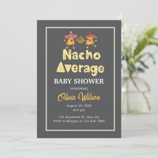 Fiesta Baby shower Invitation Nacho Gemiddelde Sho Kaart (Staand voorkant)