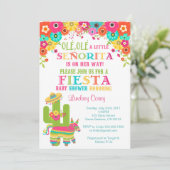 Fiesta Baby shower Invitation~ Piñata en Flowers Kaart (Staand voorkant)