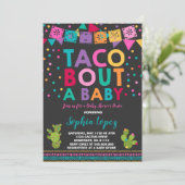Fiesta Baby shower Invitation Taco Bout A Baby Kaart (Staand voorkant)