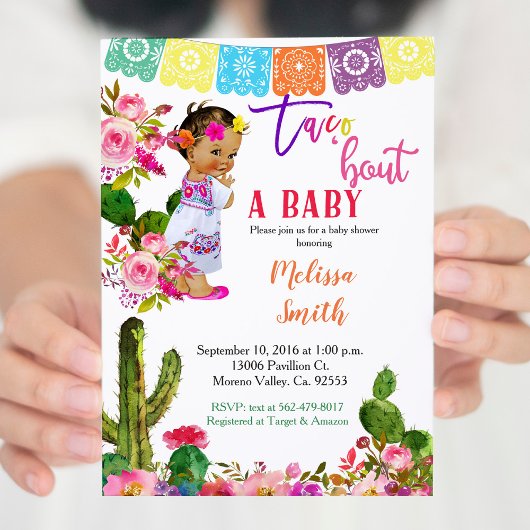 Fiesta Baby shower Invitation Taco Bout A Baby Kaart