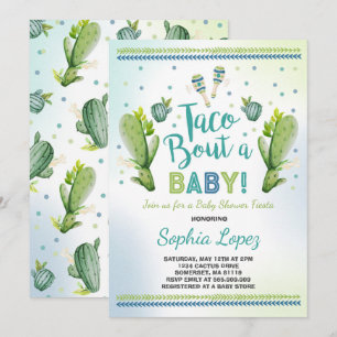 Fiesta Baby shower Invitation Taco Bout A Baby Kaart