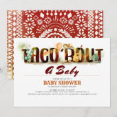 Fiesta Baby shower Invitation Taco Bout A Baby Kaart (Voorkant / Achterkant)
