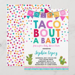 Fiesta Baby shower Invitation Taco Bout A Baby Kaart