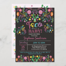 Fiesta Baby shower Invitation Taco over een Baby