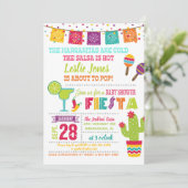 Fiesta Baby shower Invitation - White Kaart (Staand voorkant)