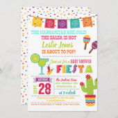 Fiesta Baby shower Invitation - White Kaart (Voorkant / Achterkant)