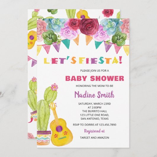 Fiesta Baby shower Kaart (Voorkant / Achterkant)