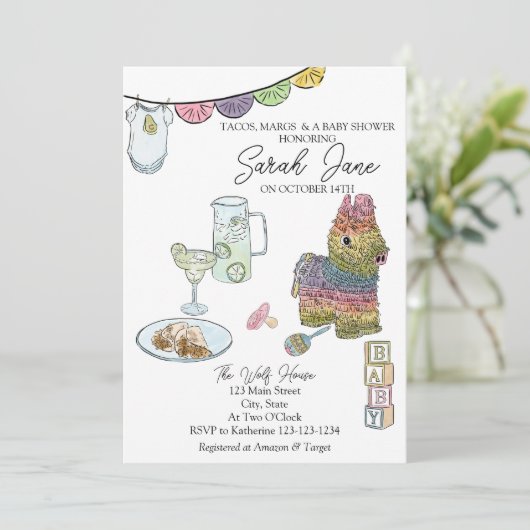 Fiesta Baby shower Kaart (Staand voorkant)