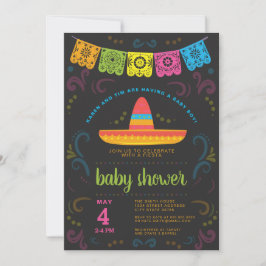 Fiesta-baby shower, kleurrijk karton kaart